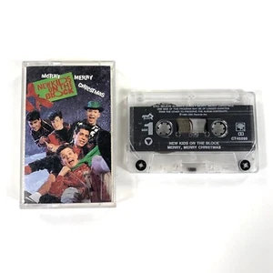 New Kids On The Block Merry Merry Christmas Cassette Tape NKOTB 1989 Rare - Picture 1 of 2