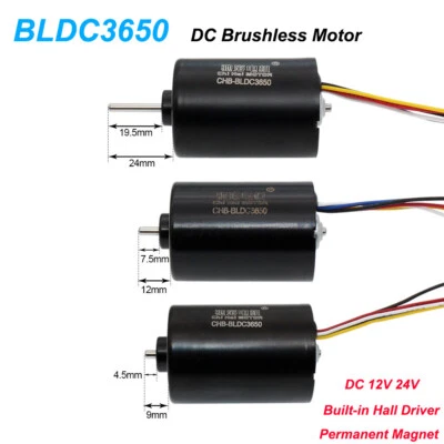 DC Brushless Motor 12V 24V High Speed Reversible Adjustable Speed BLDC3650 - Image 1 of 4