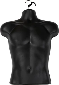  Torso Form Molded Man's Shirt Frosted Fits S - L Hanging Male Mannequin Black - Picture 1 of 14