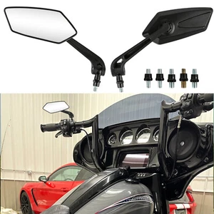 Motorcycle Mirrors Black For Harley Road Glide King Street Glide Touring Softail - Picture 1 of 24