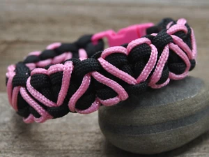 Paracord Survival Heart Bracelet CUSTOM PARACORD BRACELET! Choose Your Colors!!! - Picture 1 of 5