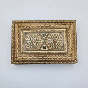 Moroccan wood inlay trinket box - Picture 1 of 9