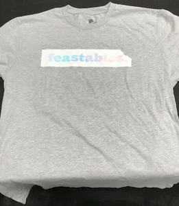 Feasables Mr Beast Tee Shirt Large Sz 90% Cotton 10% Polyester Gray NEW - Picture 1 of 6