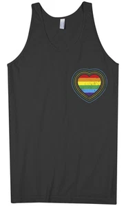 Threadrock Men's Gay Pride Rainbow Heart Tank Top lesbian LGBT - Picture 1 of 7