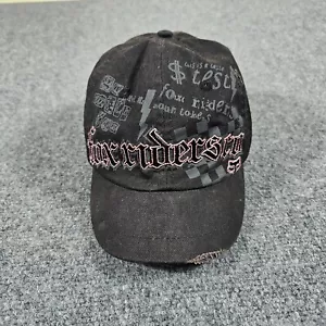 Vintage Y2K Fox Riders Co Graphic Print Cap Hat Black/Pink Skater Grunge Cotton - Picture 1 of 6