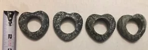 Very Nice Lot Set of 4 Faux Stone Heart shaped Napkin Rings - Picture 1 of 1
