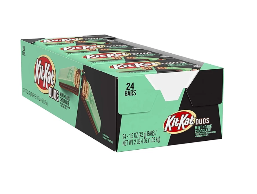 KIT KAT, DUOS, Mint and Dark Chocolate, Wafer Candy Bars, Christmas, 1.5 oz,24ct
