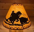 Rustic Oiled Kraft Laced Cowboy Lamp Shade - 14"