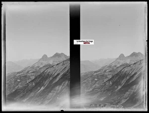 Montagne, paysage, Plaque verre photo ancienne, négatif noir & blanc 9x12 cm - Photo 1 sur 2