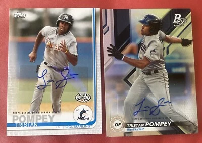 2019 Topps Pro Debut Tristan Pompey Auto + 2019 BP Auto - Image 1 of 2