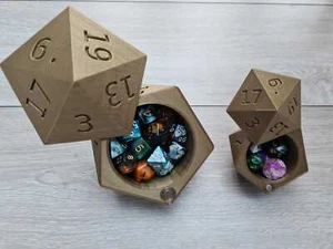 Scatola portaoggetti D20 con dadi misteriosi, taglia e 22 colori opzioni DND DM regalo compleanno - Foto 1 di 7