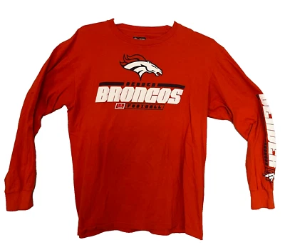 Denver Broncos Orange Long Sleeve Graphic T-shirt by VF Imagewear - Size Large - Image 1 of 4