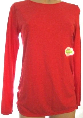 Nuevo Hanes Niñas XL Manga Larga Rojo Punto Top Camisa Foto 1 de 3