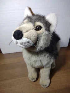 Wild Republic K&M International Gray and Tan Standing Stuffed Timber Wolf Plush - Picture 1 of 5