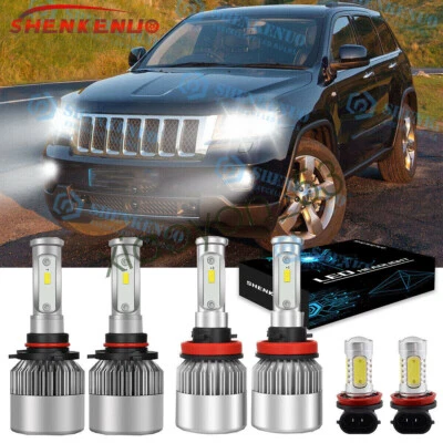 For Jeep Grand Cherokee 2014-2018 Combo LED Headlight+Fog Light Bulbs Kit 6000K - Image 1 of 4