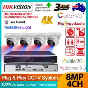 Hikvision 12MP 4CH 4K 8MP ColorVu Acusense3.0 CCTV System Hybrid Light IP Camera - Picture 1 of 28
