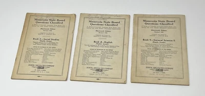 1946 Minnesota State Board Questions Classified Workbooks Textbook Lot Of 3 Book - Image 1 of 4