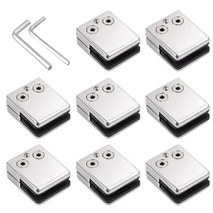 8x Glashalter 9-10mm Edelstahl Glasklemmen Verstellbar Klemmhalter für Geländer - Bild 1 von 13