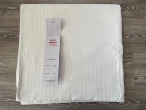 John Lewis Duvet Cover Soft & Silky Egyptian Cotton White Satin Stripe King - Picture 1 of 13
