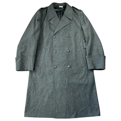 Vintage Green Wool Swiss Army Trench Long Pea Coat Military Jacket Men’s 48N - Image 1 of 4