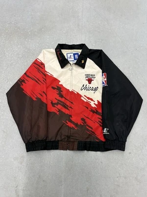 90s Chicago Bulls Logo Athletics Paint Splash Windbreaker Jacket - Image 1 of 3