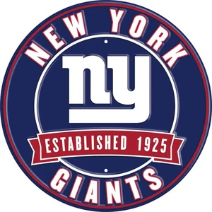 "Letrero de metal en relieve con fecha establecida de 12"" de los New York Giants" - Imagen 1 de 1