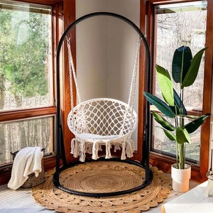 Hammock Chair with Stand Included, Heavy Duty Hanging Chair with Stand, 330 l... - Picture 1 of 8
