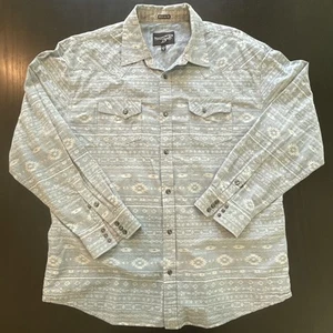 Camicia Moonshine Spirit by Brad Paisley 2XL blu azteco occidentale manica lunga a scatto - Foto 1 di 17