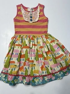 Matilda Jane Good Heart Butterfly House Dress Size 6 Houses Flowers Summer - Picture 1 of 3