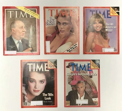5) Original TIME MAGAZINE 1957 to 1982 Cover Issue, MODELS, Designer DIOR ARMANI - Image 1 of 4