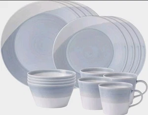 16-teiliges - Gordon Ramsay - 1815 - Labyrinth - Royal Doulton - blau/weiß Geschirrset - Bild 1 von 15
