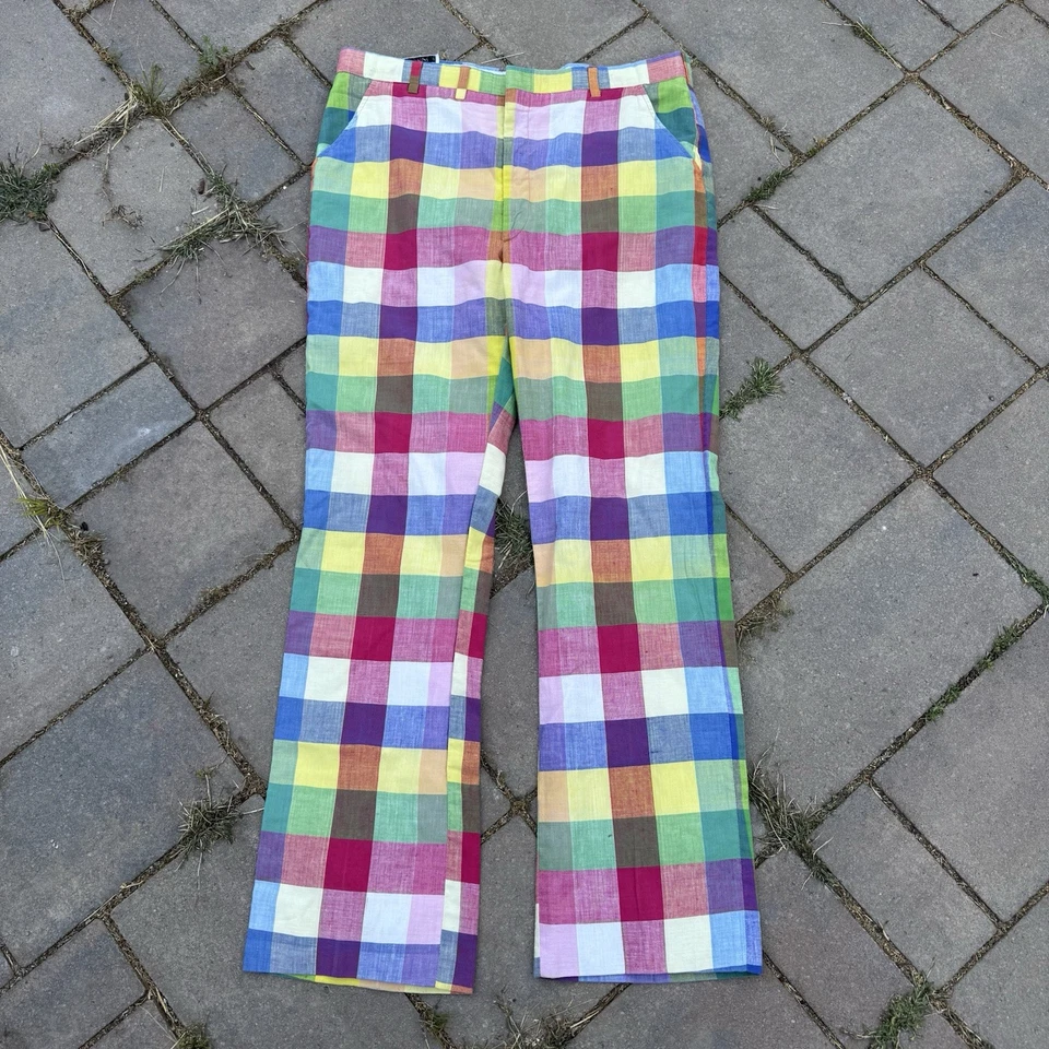 Vintage 70s Checkered Plaid Golf Pants Palm Beach 36 x 32 - READ - Image 1 of 4