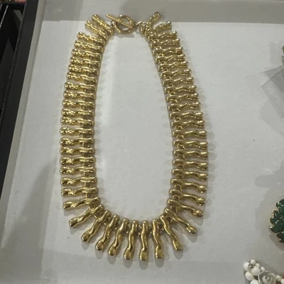 "Collar de 18"" firmado por Anne Klein impresionante tono dorado enorme declaración" Foto 1 de 4