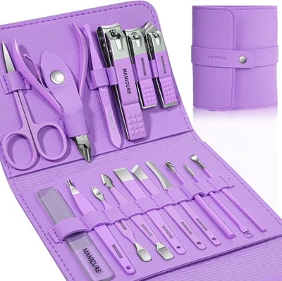 LEIPPLE Manicure Set Professional Nail Clippers Pedicure Kit, 16 pcs Stainless Steel