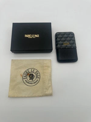 Faure Le Page Paris 黑色名片夹盒卡钱包罕见 — 第 1/4 张图片