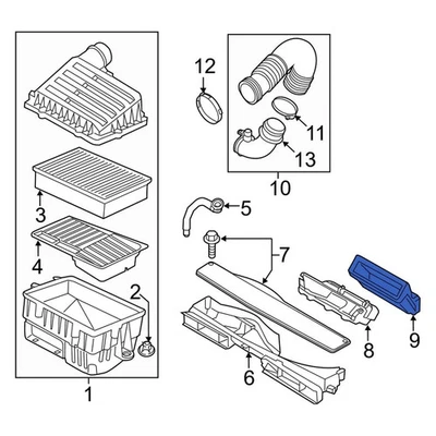 For Audi Q3 2019-2024 Audi 5Q0129618N Front Rearward Engine Air Intake Hose Foto 1 de 4