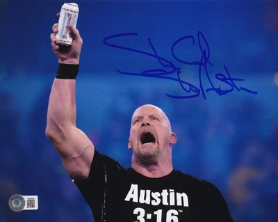 Foto assinada por Stone Cold Steve Austin 8x10 BAS CERTIFICADO DE AUTENTICIDADE WWE 3:16 WWF foto autografada 09 - Imagem 1 de 4