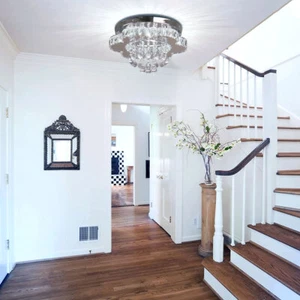 Crystal Ceiling Lights Flush Mount Ceiling Fixtures Stair Lighting Bedroom Light - Picture 1 of 35