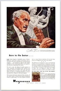 1943 Magnavox Radio Phonograph Toscanini WWII War Bonds Vintage 40s Print Ad - Picture 1 of 2