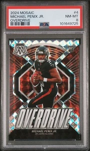 2024 Mosaic #4 Michael Penix Jr. Overdrive Mosaic Prizm PSA 8 Falcons - Picture 1 of 3