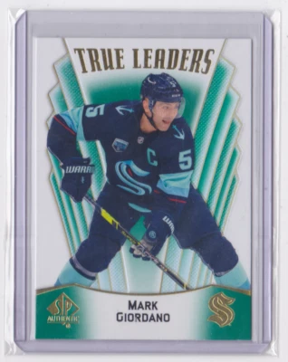 2021-22 UD SP AUTHENTIC TRUE LEADERS GREEN PARALLEL MARK GIORDANO #TL-3 KRAKEN - Image 1 of 2