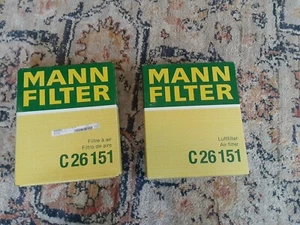 Air Filter C26151 Mann for BMW E31 32 E34 E38 E39 E52 E53 M5 X5 Z8 840Ci 740iL  - Bild 1 von 5
