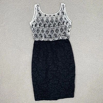 Tracy Reese Nuevo con Etiquetas Combo Blusa de Encaje Top Vestido de Cóctel Marfil Negro Lentejuelas Talla 2 Foto 1 de 4