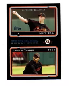 MATT CAIN Merkin Valdez GIANTS ROOKIE 2005 TOPPS #690 BLACK SSP /54 - Picture 1 of 2