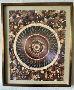 Vintage 1970s Real Butterfly Wing Kaleidoscope Natural Art Taxidermy 25” x 21”  - Picture 1 of 13