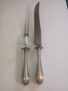 BIRKS STERLING SILVER CARVING SET NO MONO KNIFE FORK - Picture 1 of 4