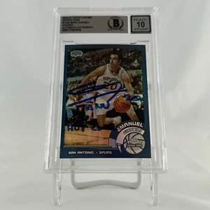 Manu Ginóbili Firmado 2002-03 Topps Cromo Refractor #124 RC Beckett Español 10 A - Imagen 1 de 2