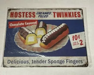 Antiguo letrero de metal Twinkies relleno de crema de anfitriona 12 x 15 bocadillo comercial - Imagen 1 de 3