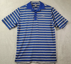 FJ FOOT JOY Golf Polo Shirt Blue Striped Mens Size Large (L) - Picture 1 of 11