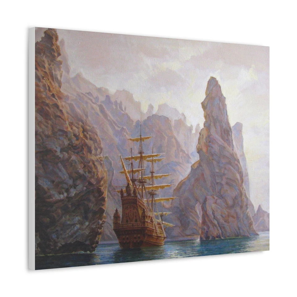 Galeón Impresión Grande Arte Original Lienzo Estirado Tamaño 76,2 cm x 60,96 cm Foto 1 de 1